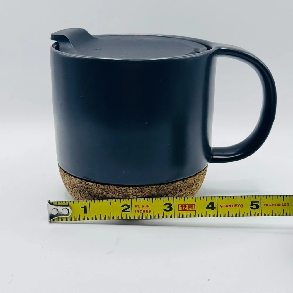 Starbucks STARBUCKS 2016 Brown Ceramic CORK BOTTOM Coffee MUG w/TRAVEL LID 12oz. - Picture 6 of 9